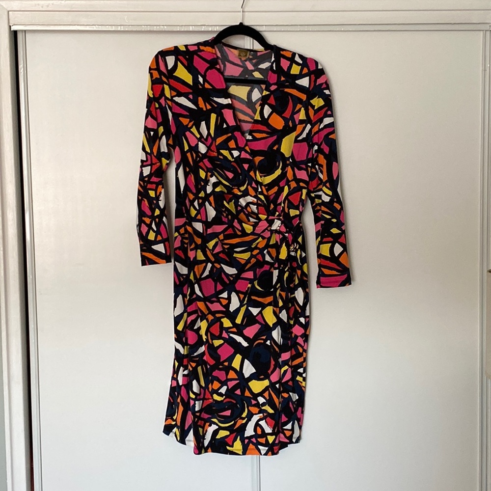 Anne Klein patterned wrap dress